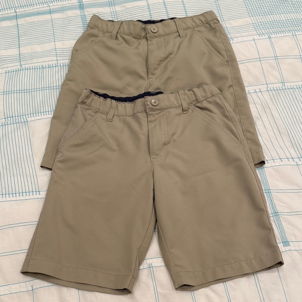 Pair (two) French Toast Boys Tan Shorts Size 12